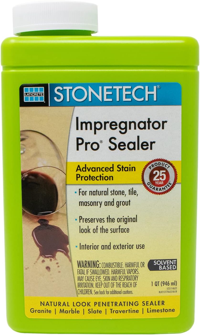 Impregnator Pro, Heavy Duty Sealer for Natural Stone, 1-Quart (.946L) by StoneTech