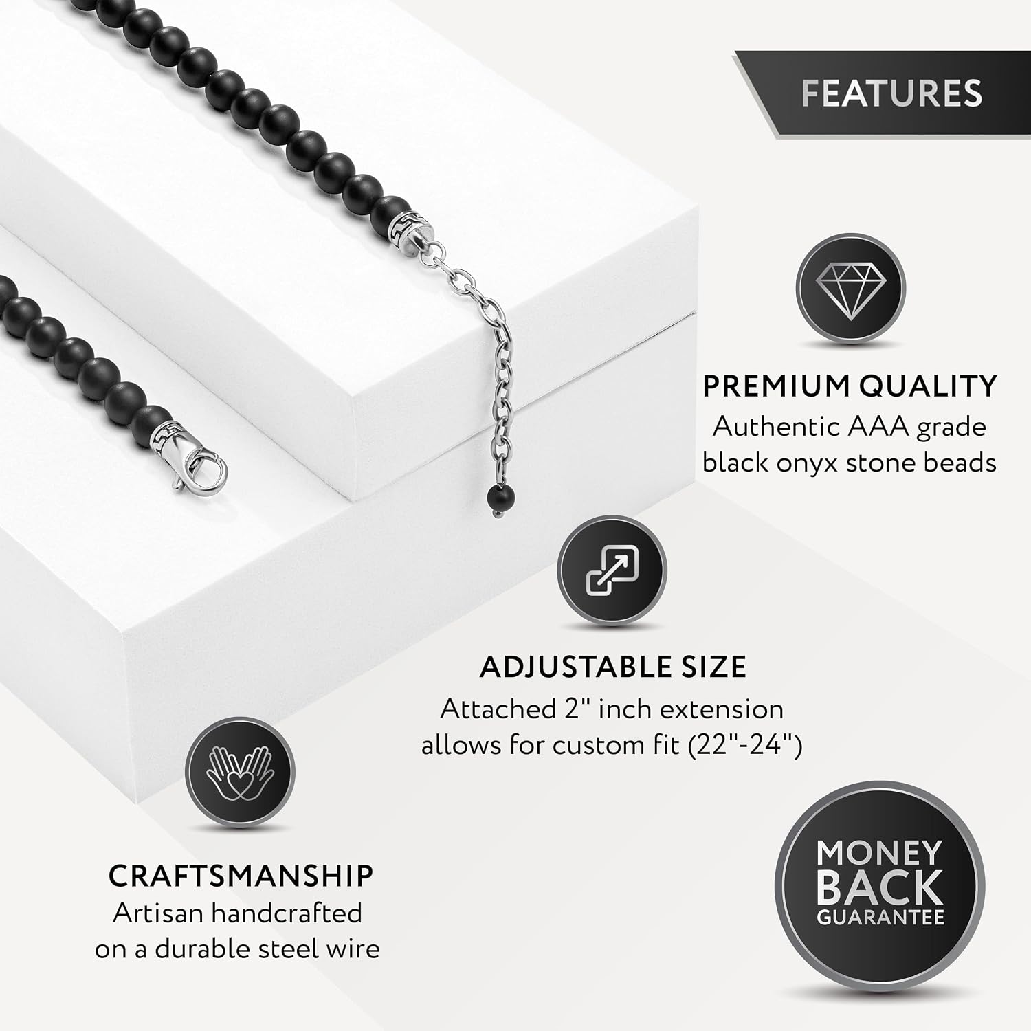 RTZN® Necklace for Men – Premium Artisan Handcrafted Authentic Stone Necklace