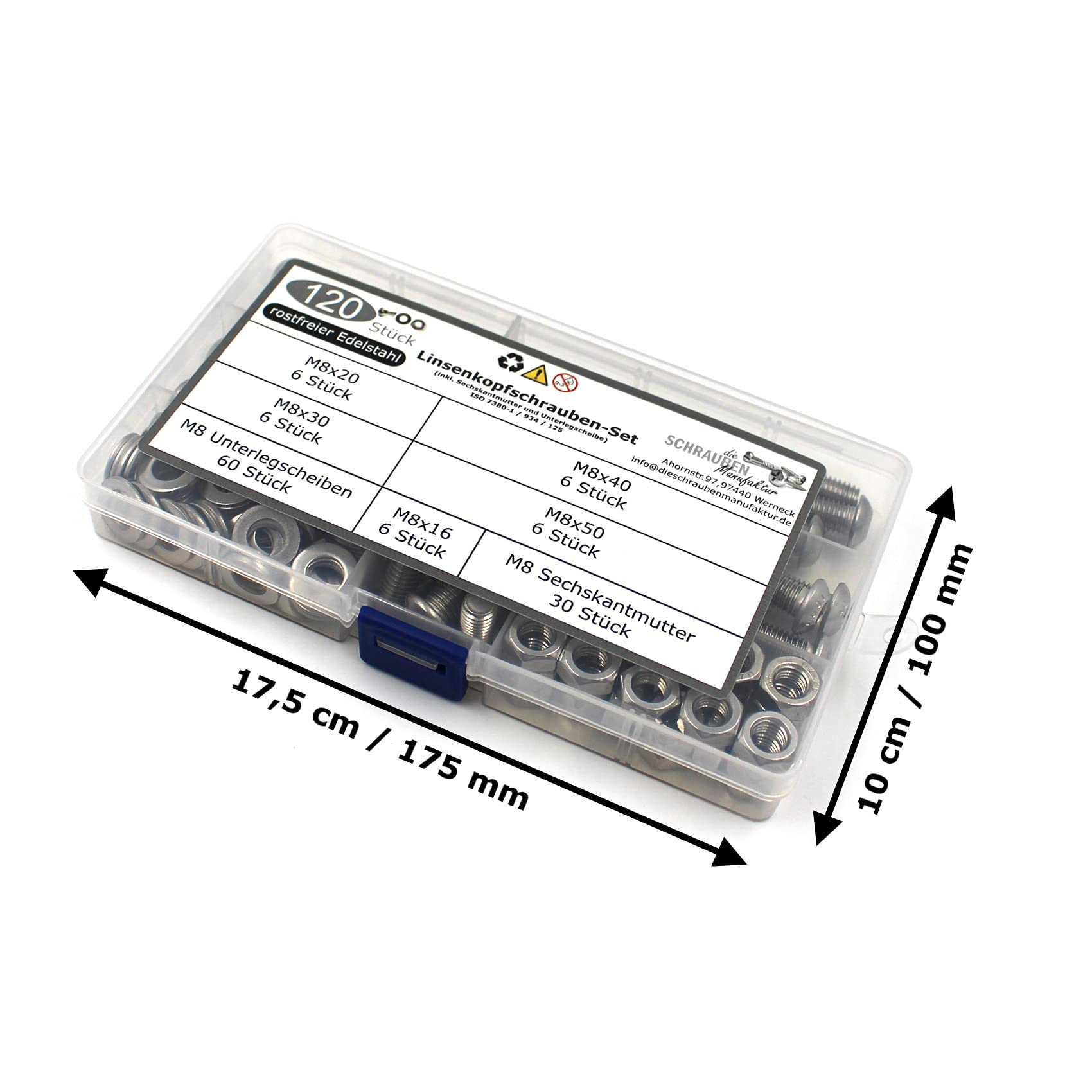 Lot De Vis Inox A2 – 3 Vis Hexagonales M20x40mm, 3 écrous, 6 Rondelles, Neuf