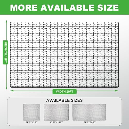 Miniatura 5 de Red de Práctica de Golf, 12X12 pies12X15 pies12X20 pies Kit Colgante de Golpeo de Golf, Red de Barrera de Práctica Deportiva para Patio Trasero y