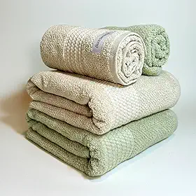 Jogo De Banho Gigante Buddemeyer Amare Extra Soft 100% Algodão Toalha Banhão Alta Absorção Macia Grande 4 Peças (Bege/Verde 1769/1155)