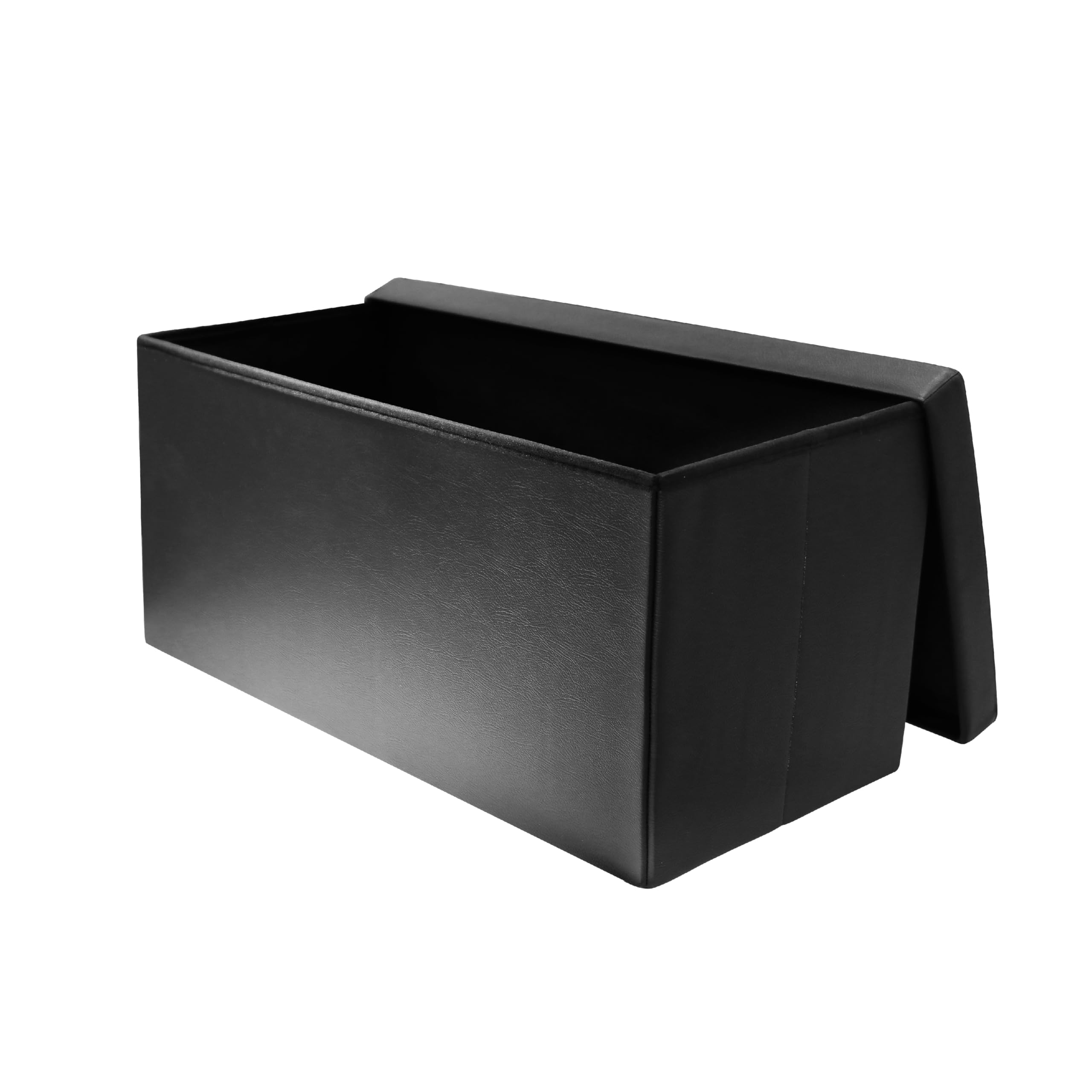 HOME DECO FACTORY - HD3404, Baúl Banco Plegable en PU Negro, Diseño Práctico y Elegante, Diseñado para Almacenamiento, Dimensiones 76 x 37,5 x 37,5 cm, Color Negro