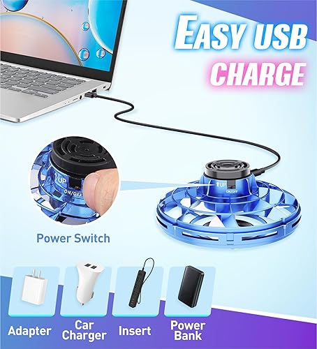 Miniatura 3 de Zookao Mini dron galáctico Fidget Spinner, hover Orbs Spinner Flying Toys Regalos para niños de 8 a 18 años de edad, para interiores y exteriores,