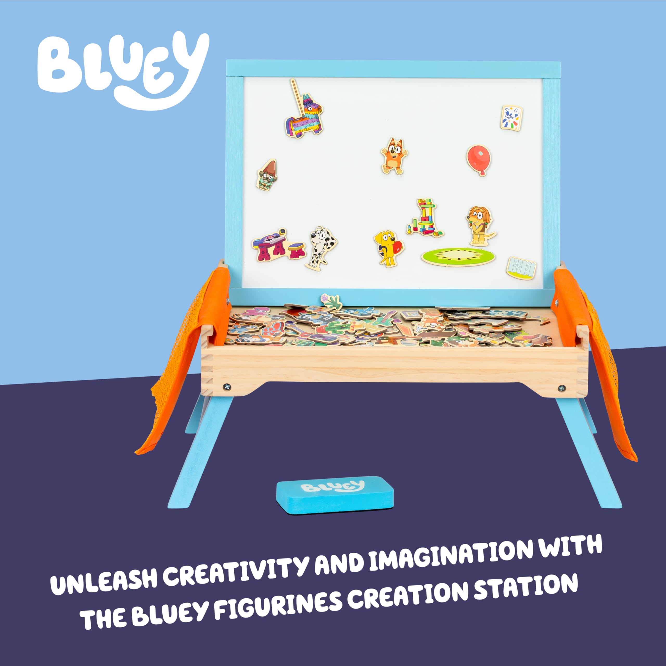 BlueY Creation Station - Estación de creación de Madera de 100 Piezas, Ideal para Colorear y Dibujo, Certificado FSC para niños a Partir de 3 años