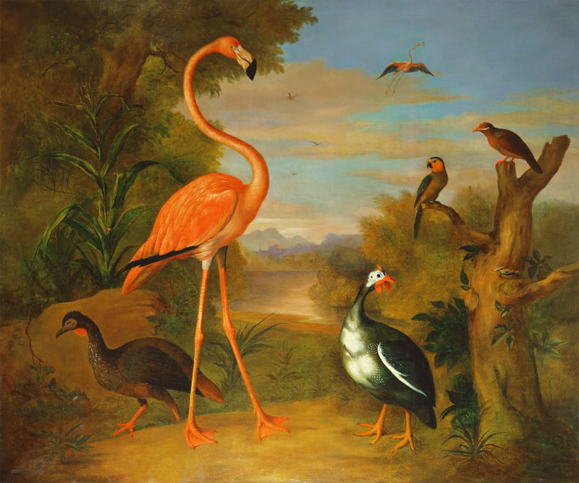 ARTXLXXBN Famous Painting Art Wall Decor Abstract Art Picture and Other Birds in a Landscape by Jakob Bogdani or Bogdany Animal Pictures for Home Decor 60x90cm