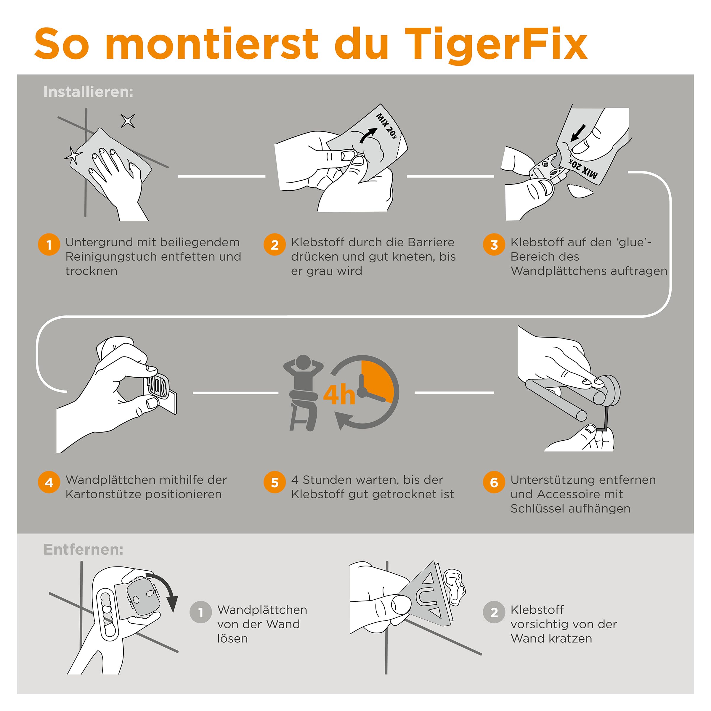 Tiger Sistema adesivo fisso per serie Tiger senza foratura