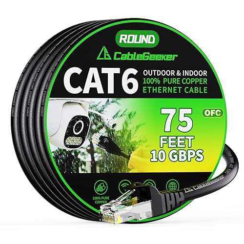 Miniatura 69 de Cable Ethernet Cat 6 de 30 pies, para interiores y exteriores, cable de red plano de Internet de alta velocidad de 10 Gbps, cable de conexión Blanco