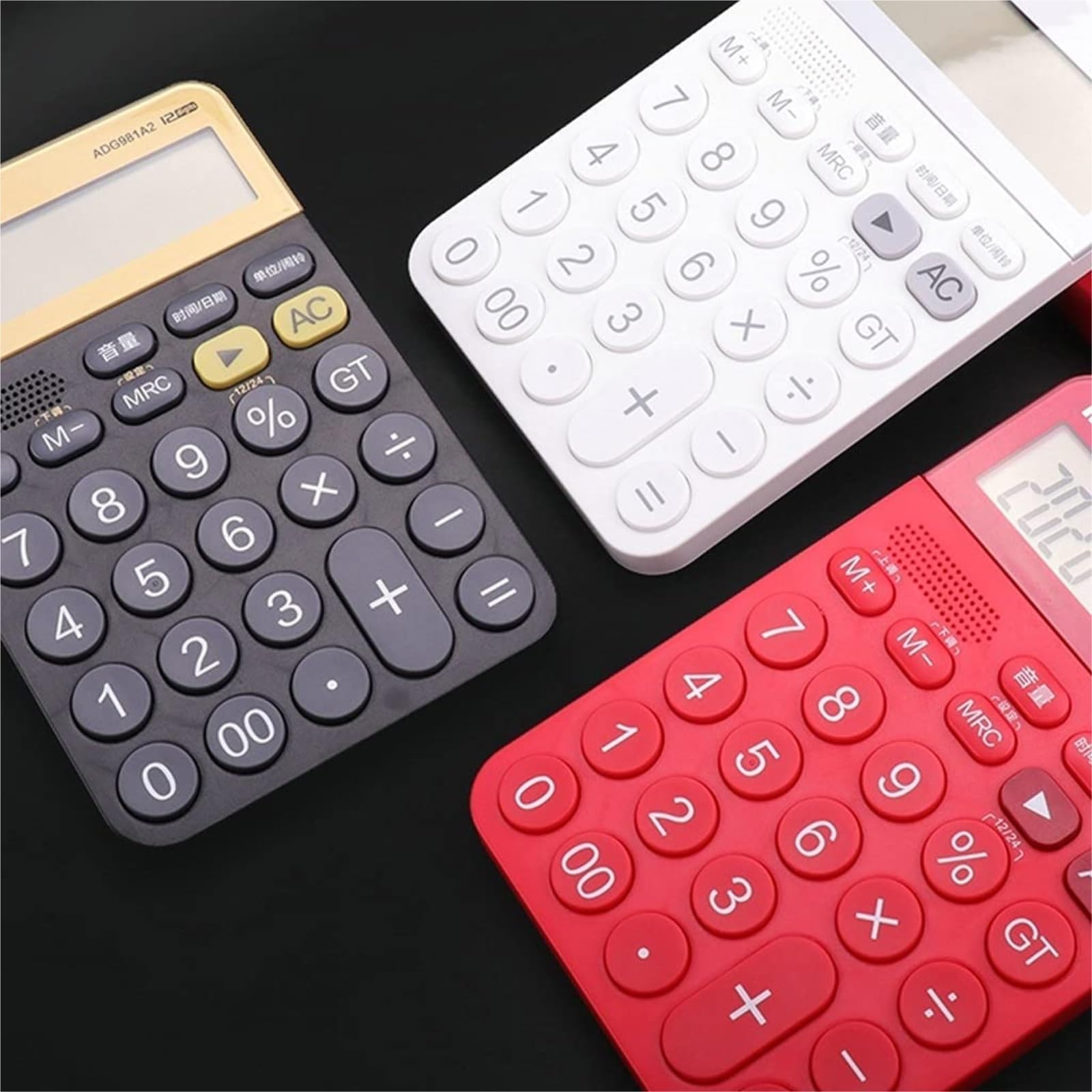 Calculatrice Calculatrice De Type Voix Prononciation Petite Calculatrices Électroniques Professionnelles Bureau Office(Rot)