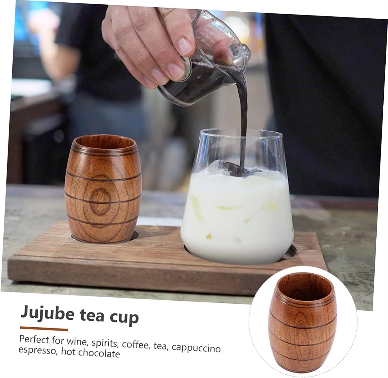 KanDuo Tazas de Cerveza Personalizadas Jarras, Jarras de Cerveza, Jarras de Cerveza, Taza de Agua Taza de té Taza de Agua de Madera Taza de Bebida Juego de té de Madera Taza de Madera Taza de café