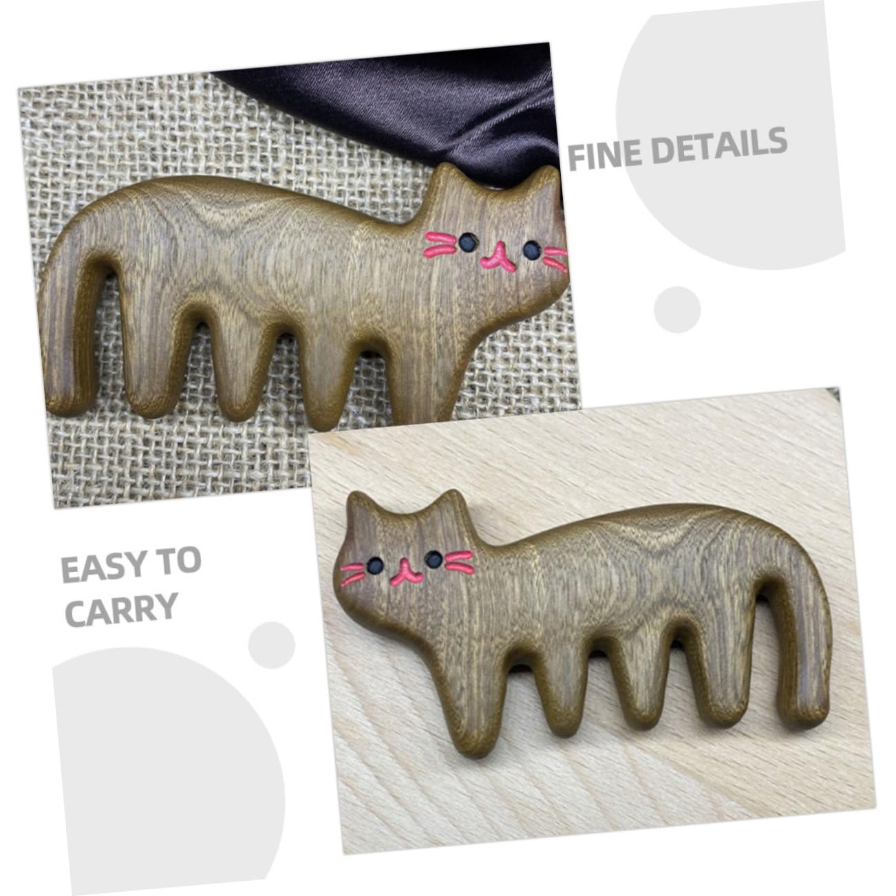 VALICLUD 2 Set Pettine Da Massaggio Tratta I Gatti Spazzola Per La Toelettatura Del Gatto Strumento Di Massaggio Alla Testa Pettine Per Gatti Spargimento Largo Sandalo 2 Pezzi * 2