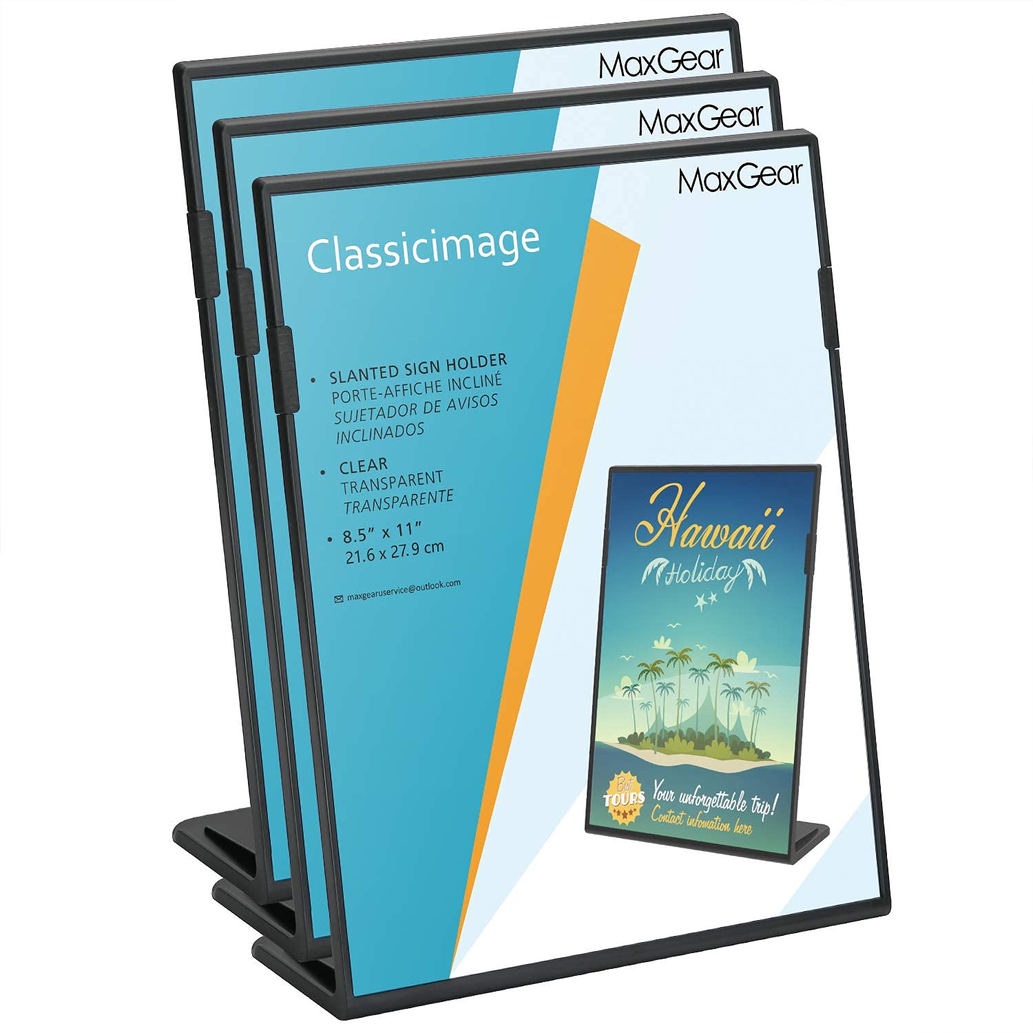 Premium Clear 8.5 X 11Inches Acrylic Slant Back Sign Holder, Brochure