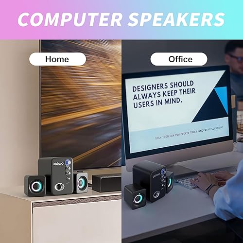Miniatura 5 de URORU DOLOVO - Sistema de altavoces para computadora, 2.1 canales, mini subwoofer Bluetooth portátil de 3 pulgadas, interfaz de audio de 0.138 in,