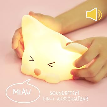 Megalight Led Nachtlicht Kinder Nachtlicht Baby Ohne Verschluckbare Kleinteile Stilllicht Dimmbar Rgb Mehrfarben Soundeffekt Nachtlampe Kinderzimmer Touch Usb Catty Cat Amazon De Beleuchtung