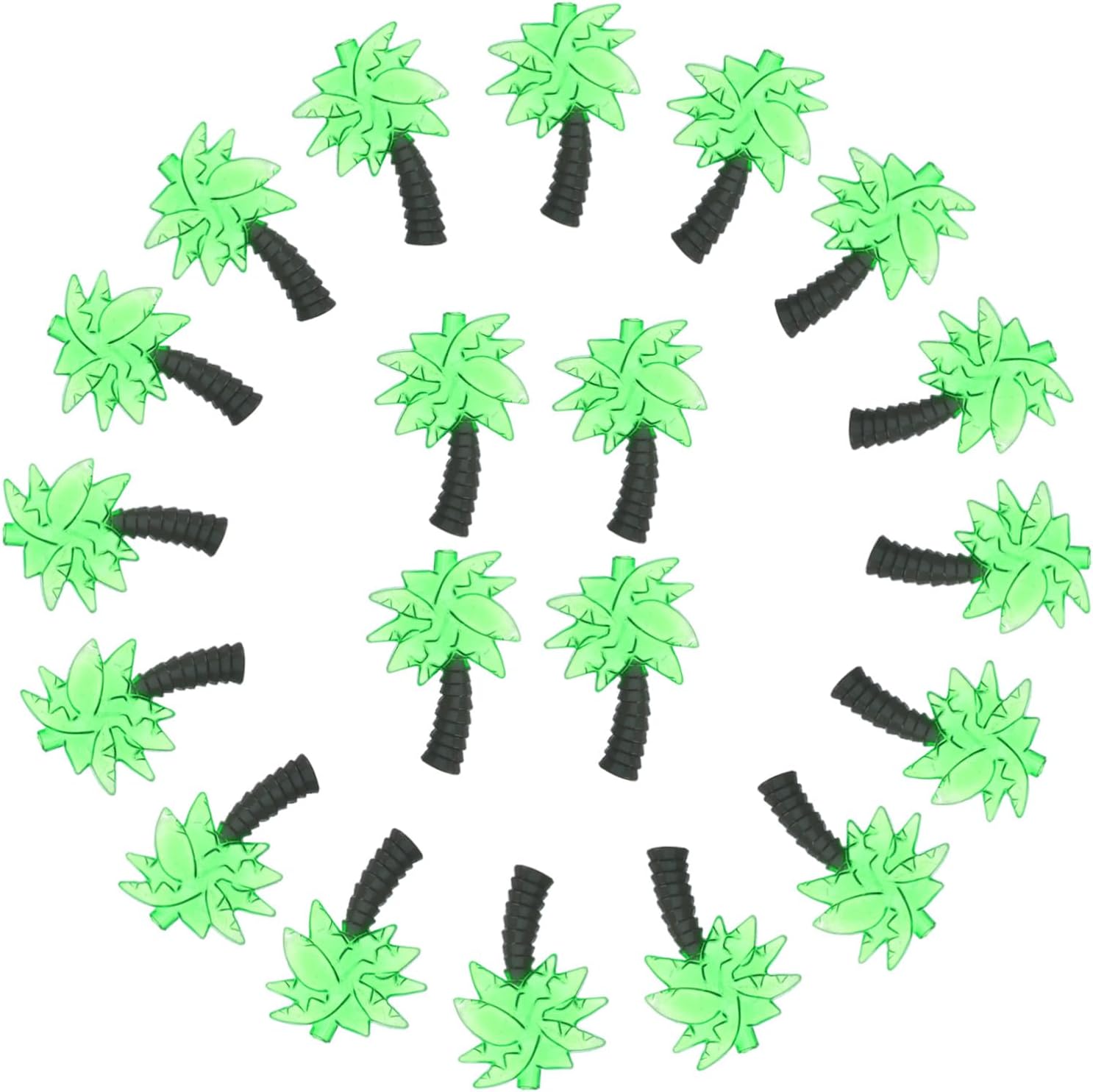LABRIMP 30pcs Large Plastic Palm Tree Light Covers for 5mm Mini LED Bulbs, Tropical Coconut Tree String Light Shades for Outdoor Patio, Garden, Holiday Party Decorations