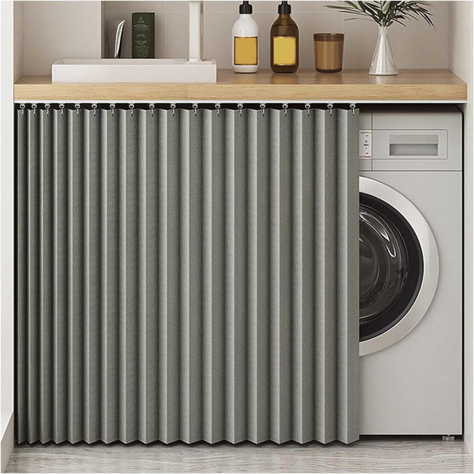 Penderie coulissante grise 120x140cm anti-poussière pour organiser la chambre