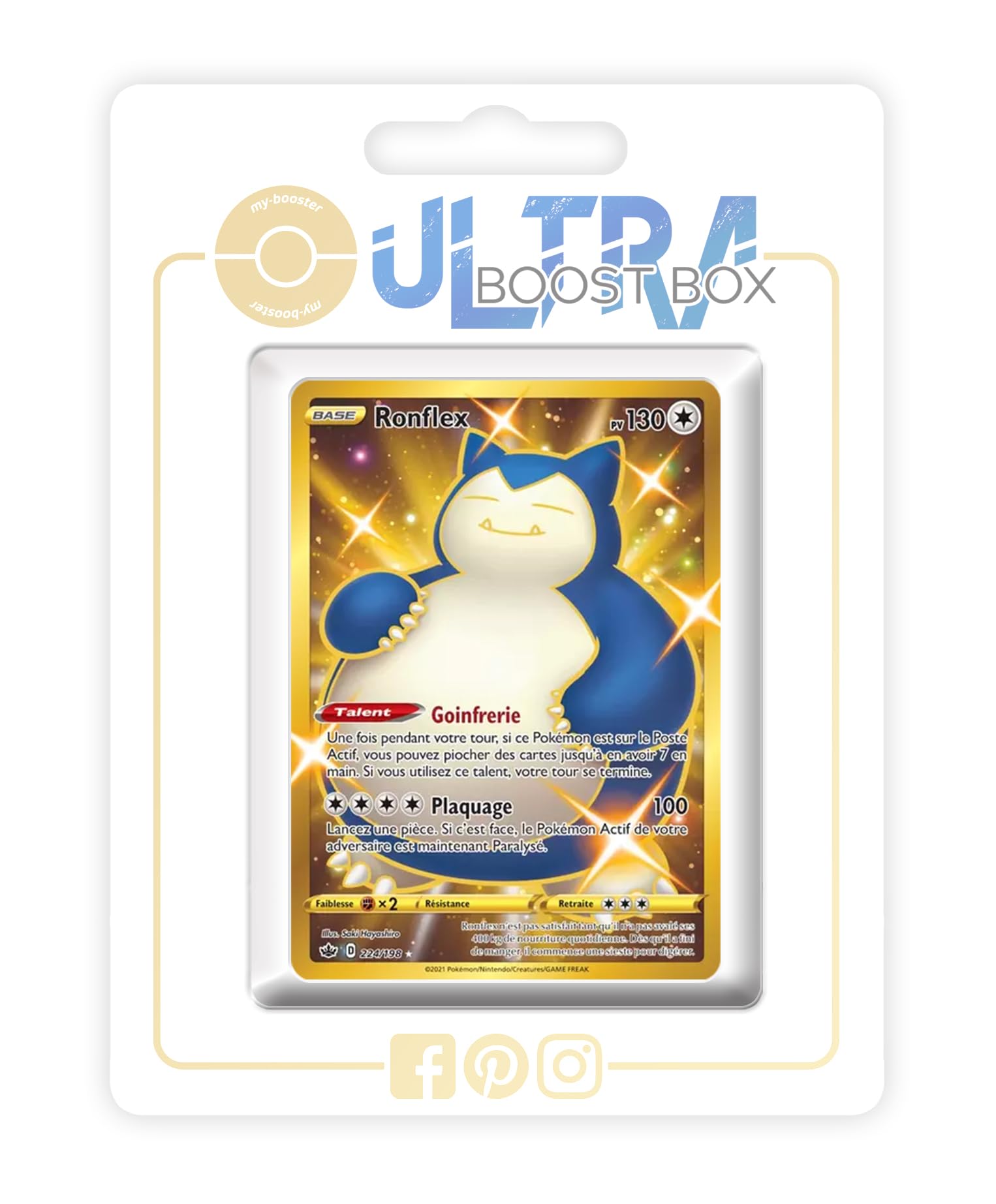 pokemon snorlax gold card Ronflex (Snorlax) 224/198 Shiny Gold - my-booster X Écarlate et Violet 6  Règne de Glace