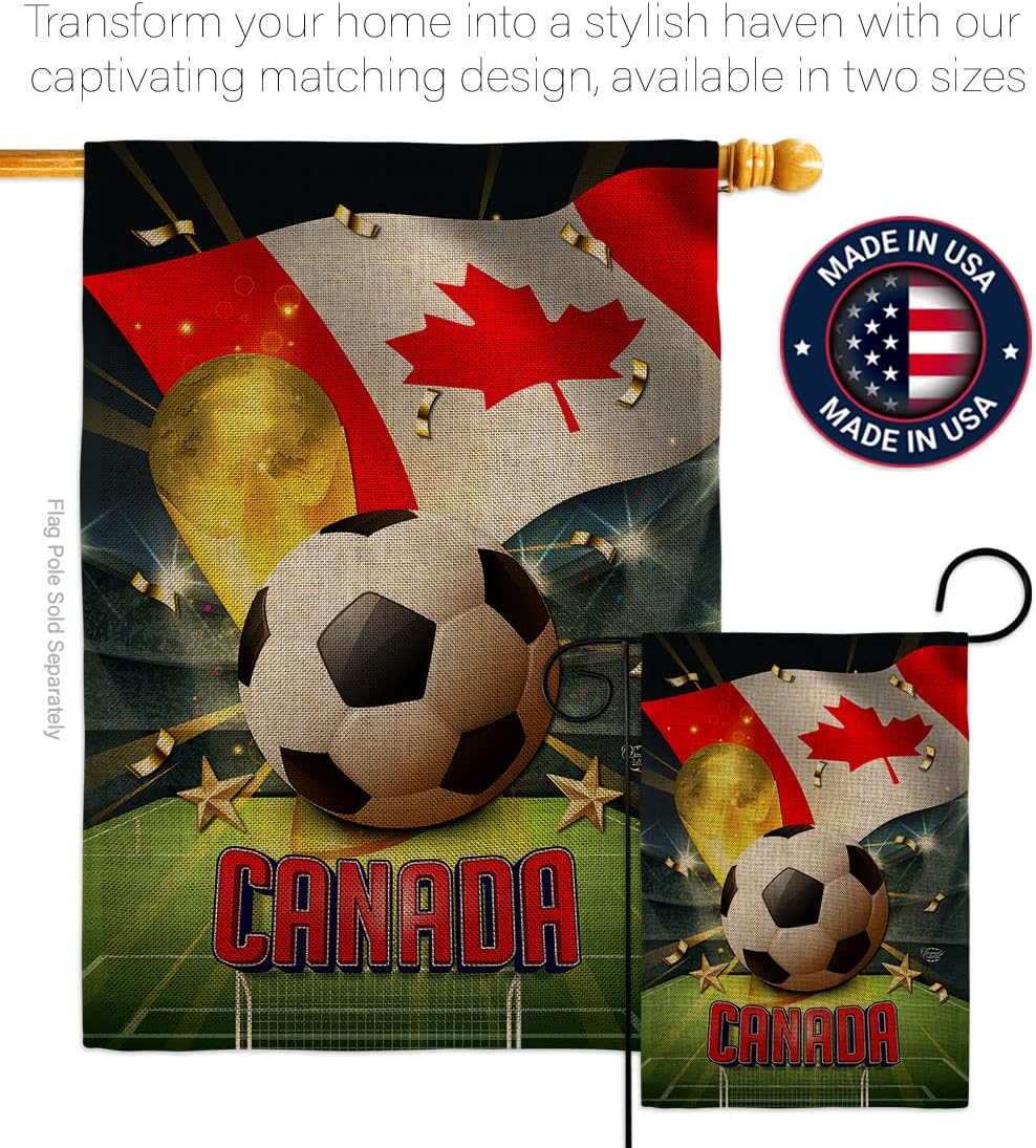 FIFA World Cup 2022 Team Canada Flag Outdoor Home Decor Burlap Banner Room Wall Art Patio Porch Lawn Club Bar Decorations Tapestry Yard Sign Sports Fan Trophy Game Champion Soccer Gifts Made In USA