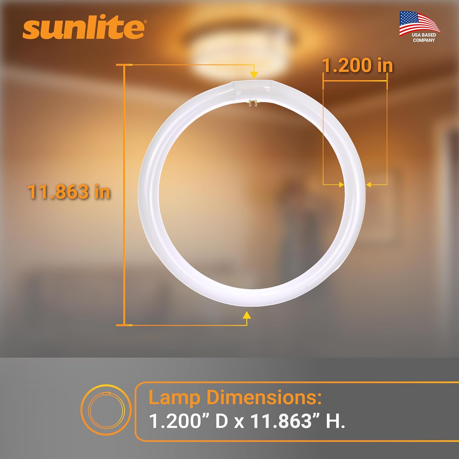 Sunlite 41430 FC12T9/WW T9 Round Fluorescent Circline Lamp, 32 Watts, 2600 Lumens, 3000K Warm White, RoHS Compliant, G10Q 4-Pin Base, 1 Pack