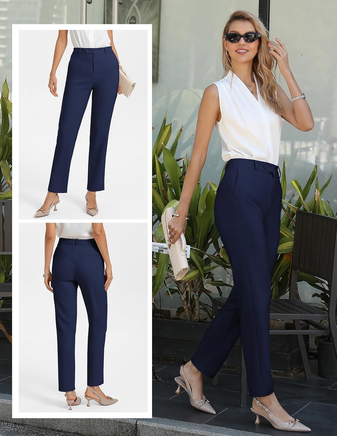 GRACE KARIN Dress Pants Women, High Waisted Wrinkle Free Work Trousers Slacks with Pockets, Office Business Casual Outfits - Image 2