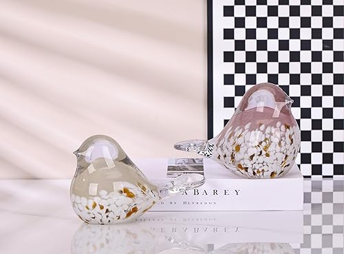 Miniatura 6 de WUBIANJIE Estatua de pájaro de vidrio soplado a mano coleccionable, pisapapeles de arte de animales, sala de estar, dormitorio, estantería, mesa de