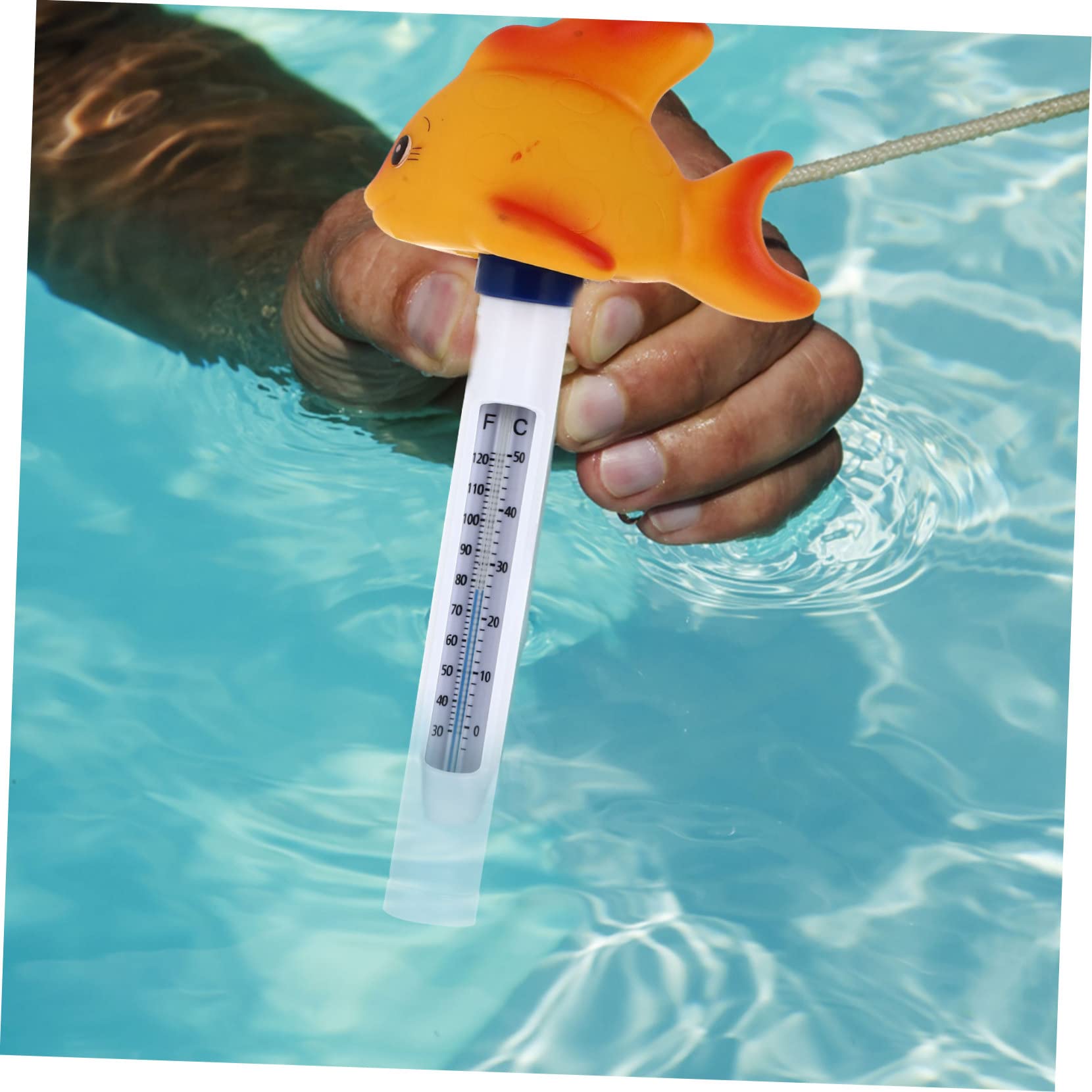 Termómetro Rango Pez para Dorado de Piscina Diseño para Flotante Medir Plástico Temperatura 0-50℃ del Agua en Spas y Piscinas