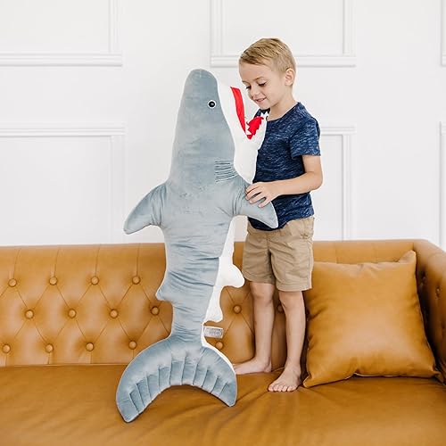 Miniatura 2 de Tiburón gigante de peluche animales realistas de Melissa  Doug más de 3 pies de largo
