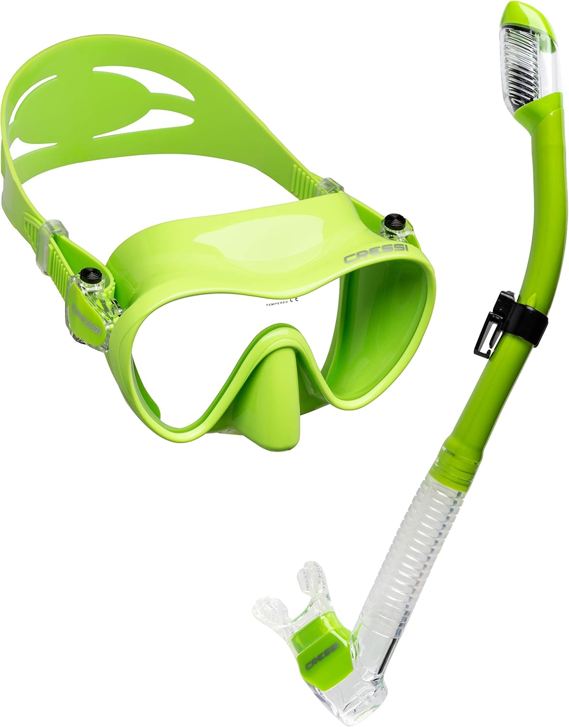 Cressi Scuba Diving Snorkeling Freediving Mask Snorkel Combo, All Black, Model: CRSFMSS-PP_H : Sports & Outdoors