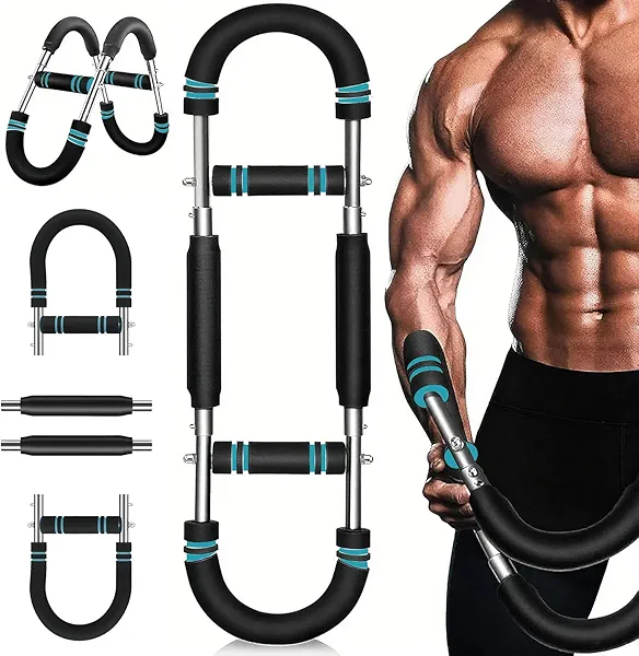 Sandpoy Twister Arm Trainer, 40-100lb Adjustable Chest Workout Equipment, Portable Chest Trainer for Men, Detachable Resistance Power Twister Bar for Home/Travel