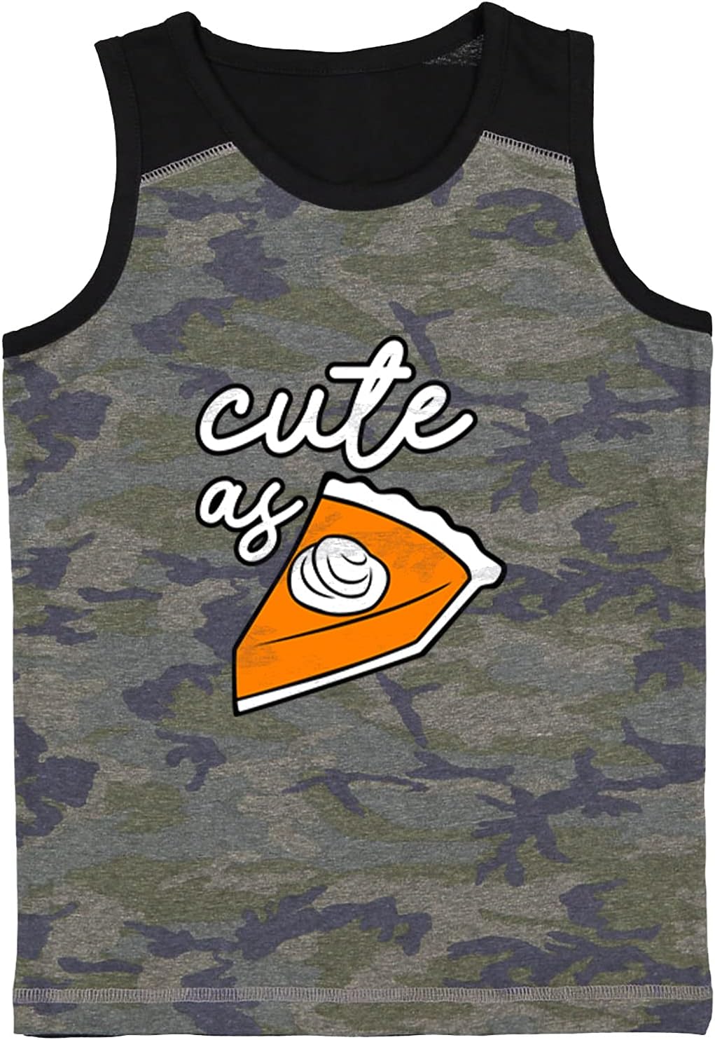 Cute As Pie - Pumpkin Adorable Cutie Youth Contrast Back Tank Top
