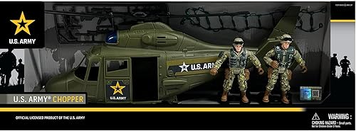 U.S. Army Chopper with 2 Soldiers - Juego para niños, incluye vehículo, figuras de acción y accesorios, producto con licencia oficial, a partir de 4