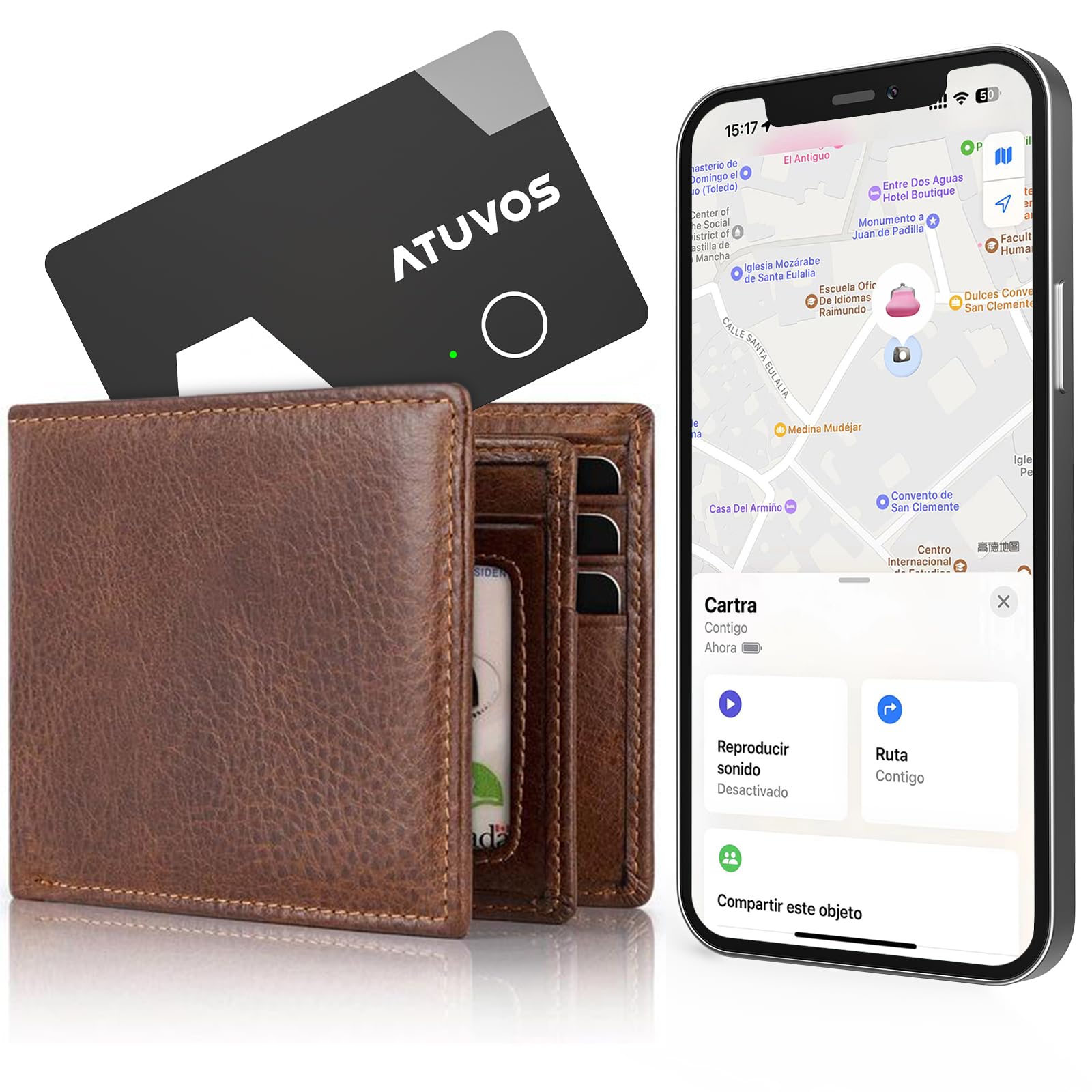 ATUVOS Air Tag Card Tracker 1.6mm 2 Pack Negro, Bluetooth Smart Localizador Compatible con APP Buscar Apple (Sólo iOS, Android Not Supported), Rastreador Buscador para Cartera, Maletas, Pasaporte, etc — view 8