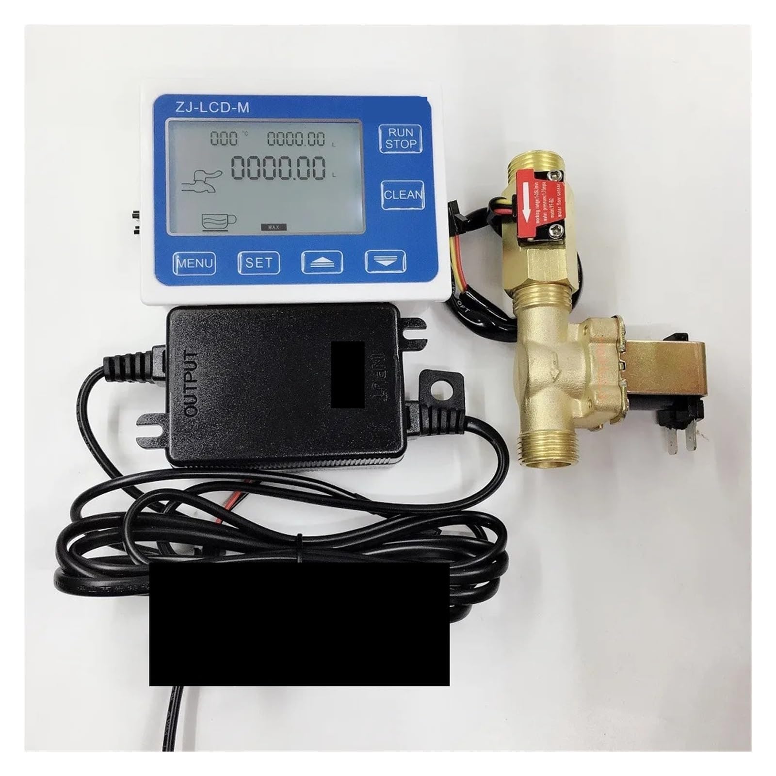 Controlador de medidor de flujo de agua líquida + Sensor de flujo G1/2 "+ válvula + carga de energía for medición de agua líquida o cuantitativa Para varios medios
