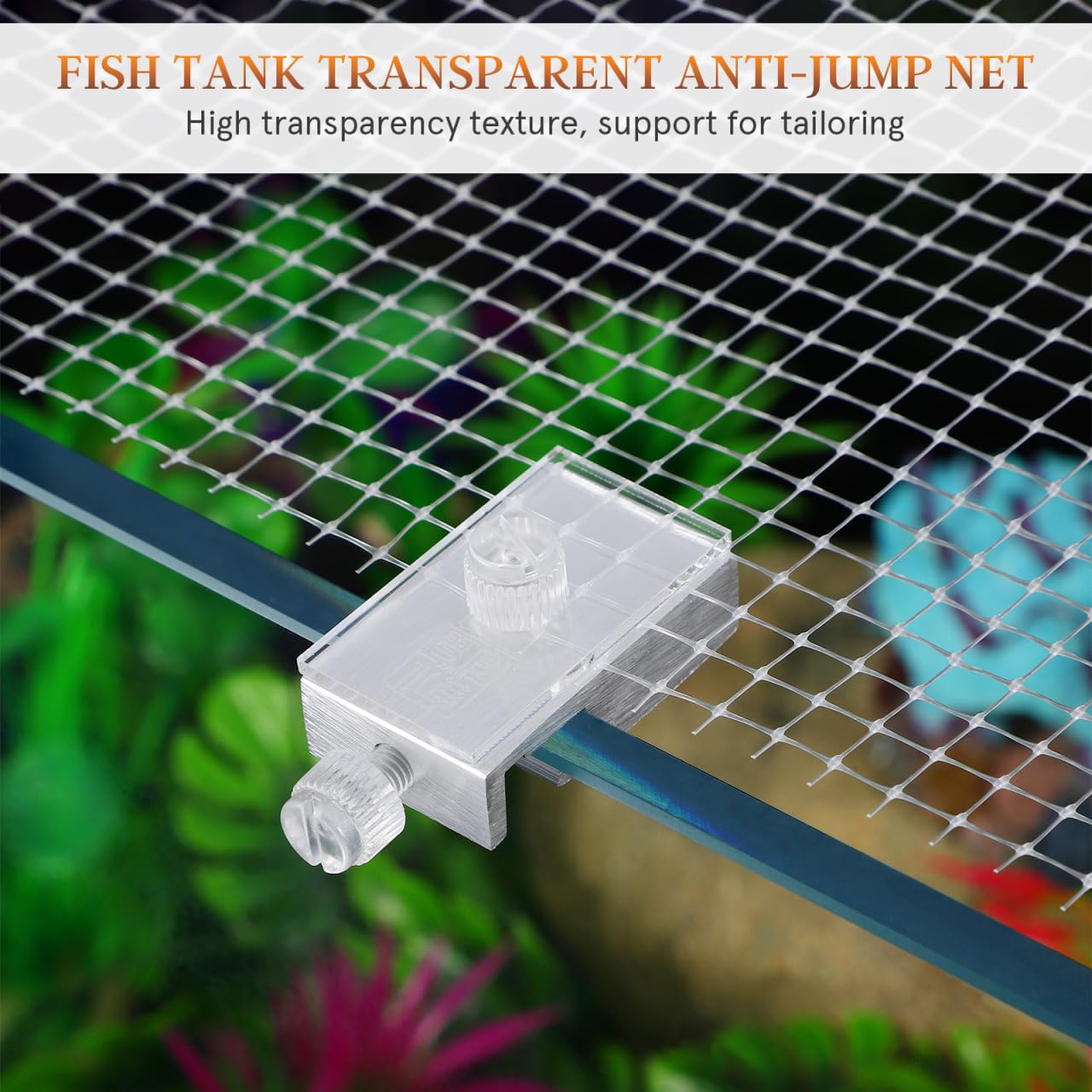 Cubierta Transparente De AcríLico para Acuario 27.6X20.9 Pulgadas Red Anti Salto Ajustable Y Cortable para ProteccióN De Peces Y DecoracióN De Tanque