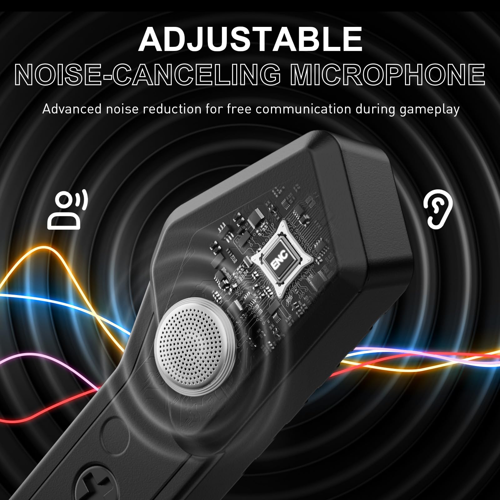 VK82 Casque Gaming sans Fil avec Microphone, 2.4GHz Casque Bluetooth Annulant Le Aruit pour Ps4, Ps5, PC, Switch, Mac, Casque de Jeu Pliable avec Éclairage RGB, Batterie de 50h -Noir Vert