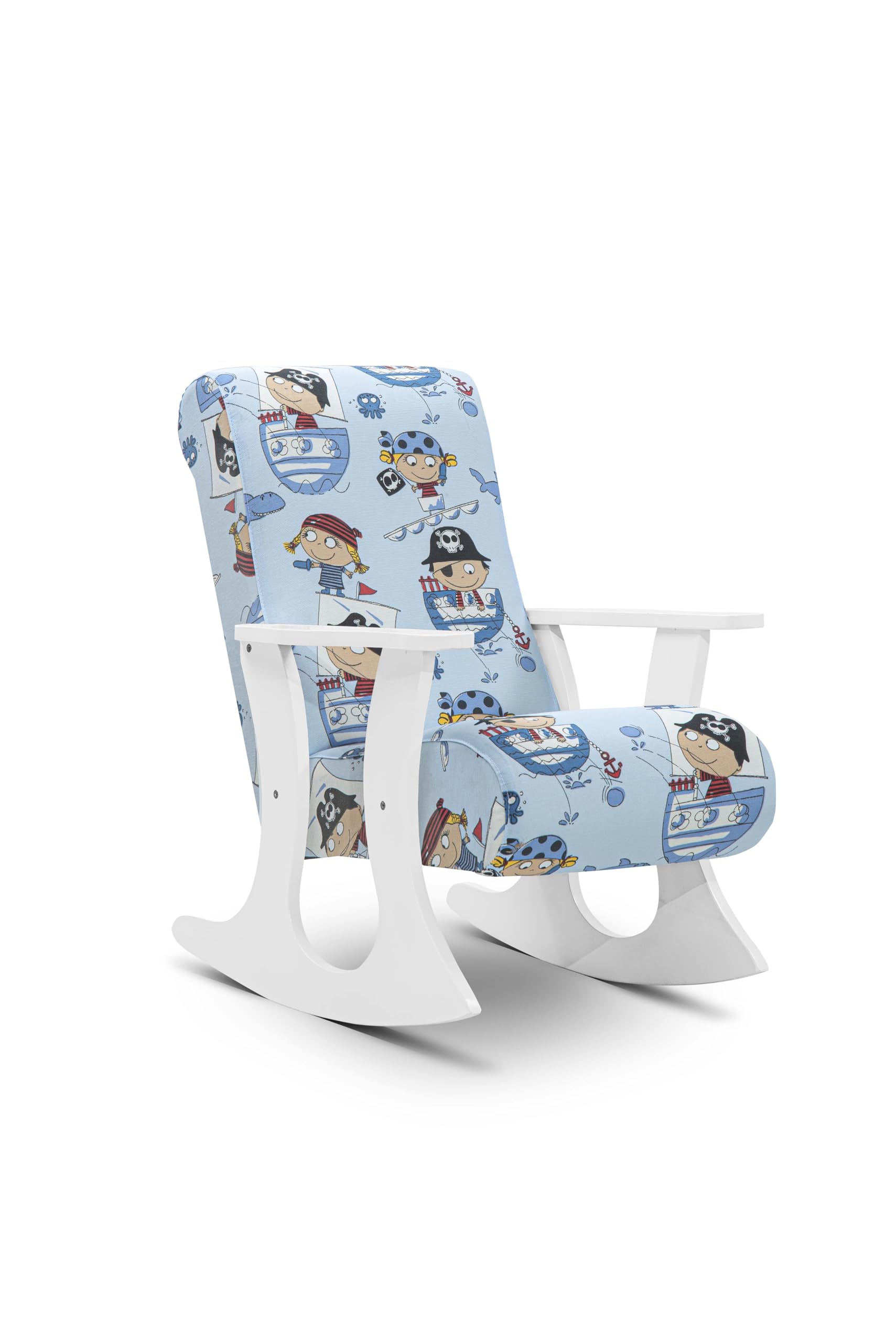 Mecedora Infantil Acolchada de Madera. Fabricado en España. (Azul)