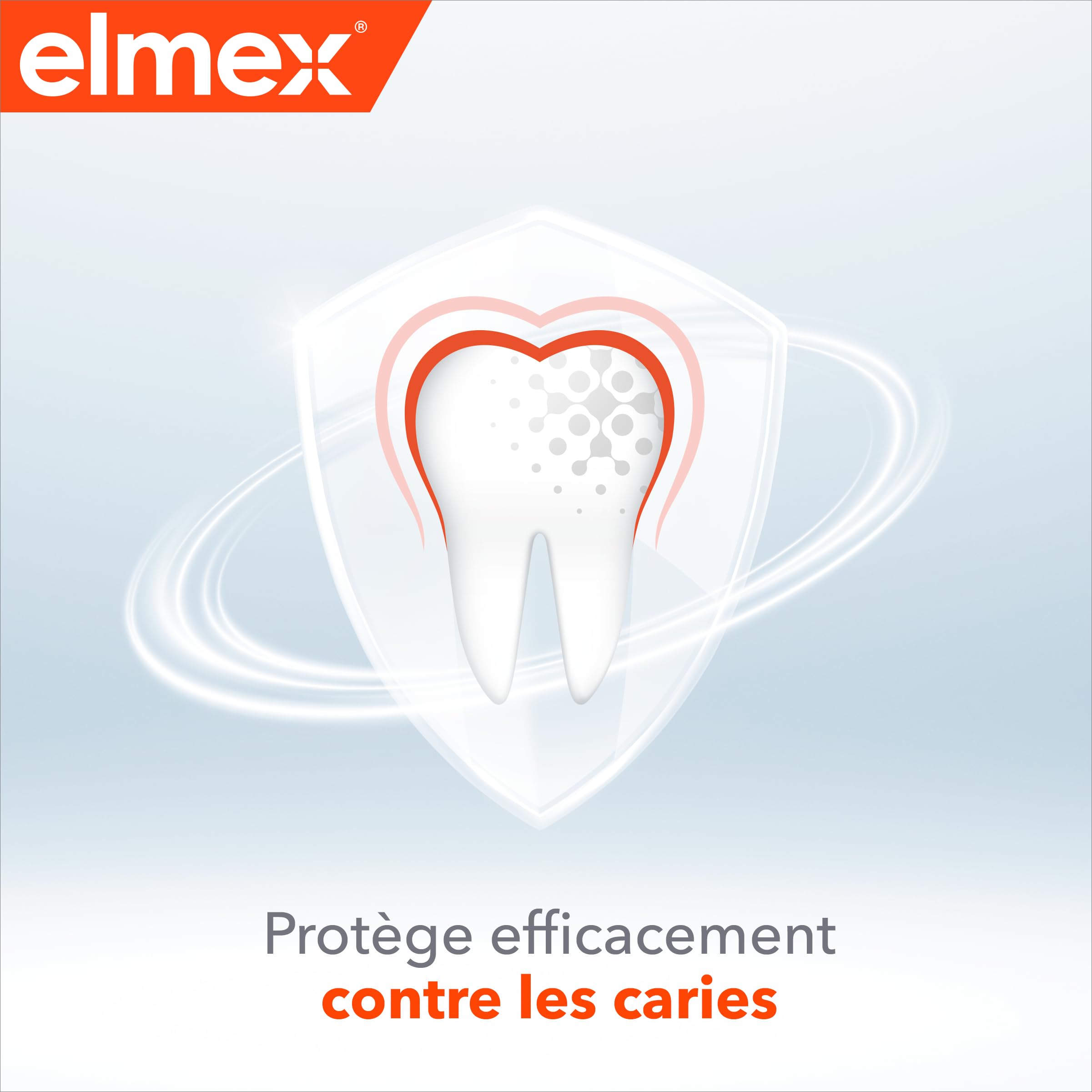 ELMEX Bain de bouche ANTI-CARIES Bouclier Double Protection Reminéralise l'émail sans alcool Saveur Menthe 400mL