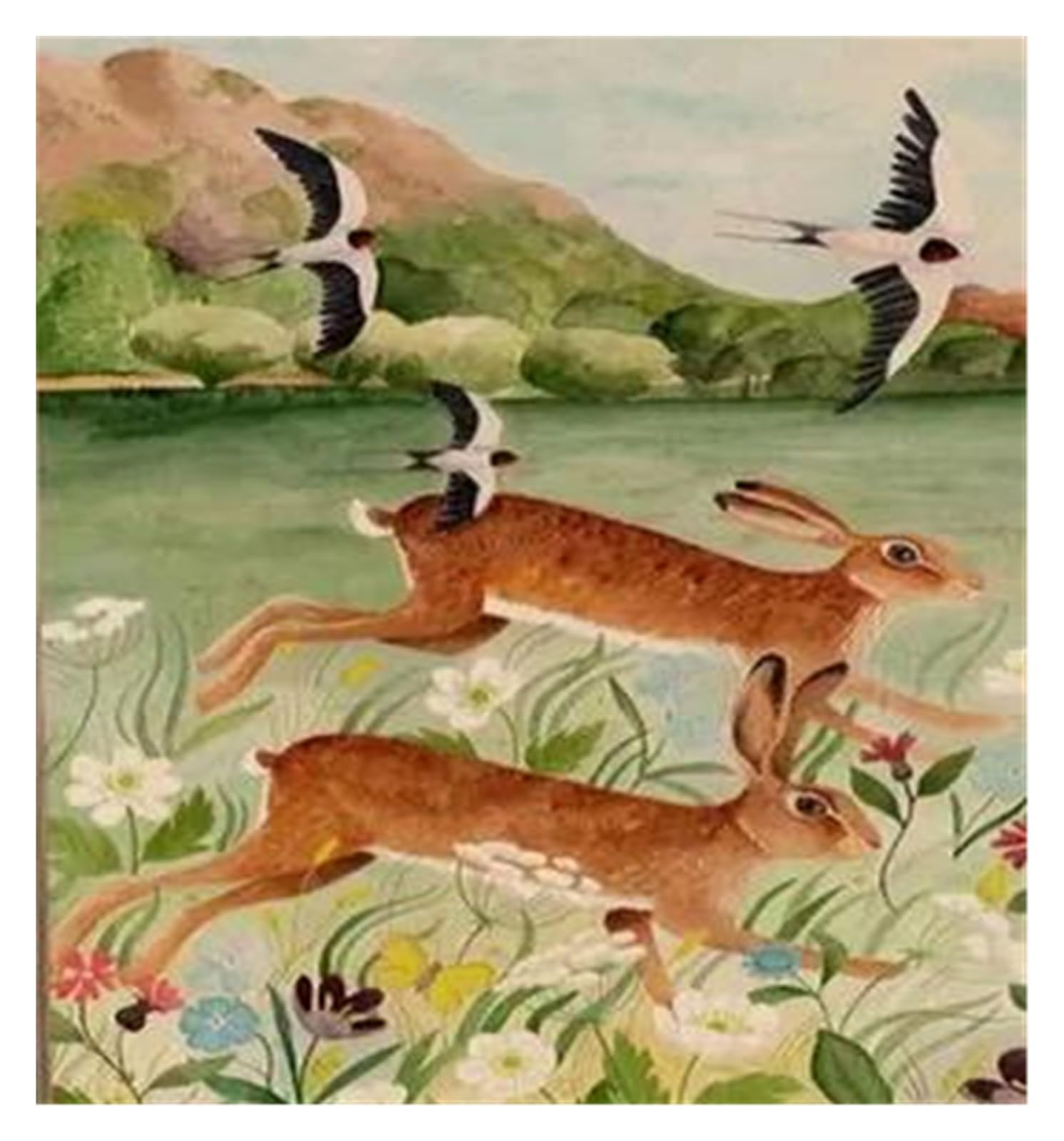 Toile guépards lamas léopards, tableau décoration murale salon et bureau 30x40