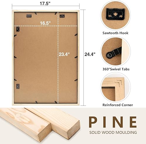 Miniatura 4 de Golden State Art, Marco de fotos A2 negro  madera maciza y pantalla de 16.5 x 23.4 pulgadas sin paspartú  Vidrio acrílico (pantalla de pared)