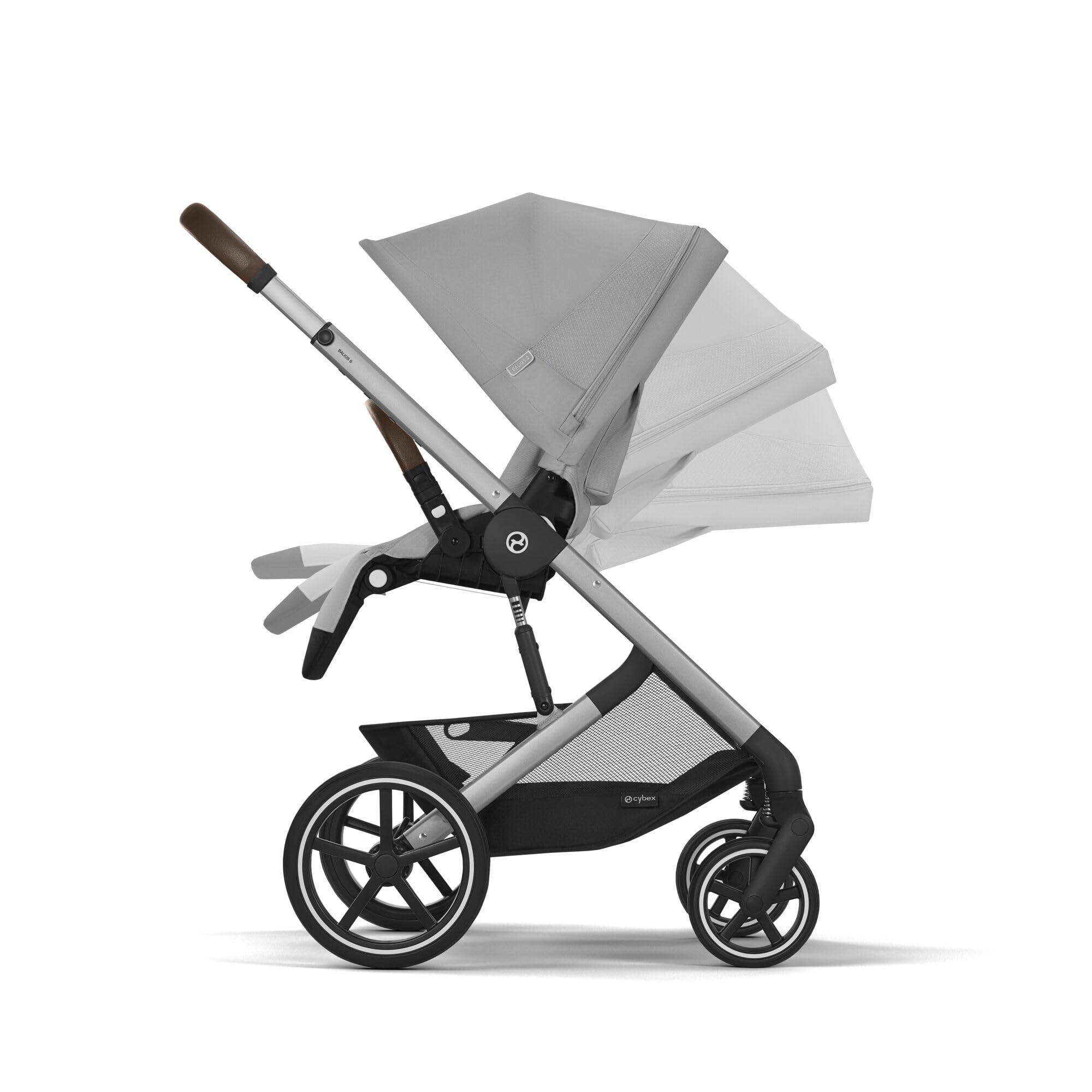 CYBEX Gold Balios S Lux Kinderwagen, Ergonomische Liegeposition, Einhand-Gurtsystem, ab Geburt bis 22 kg, Stone Grey