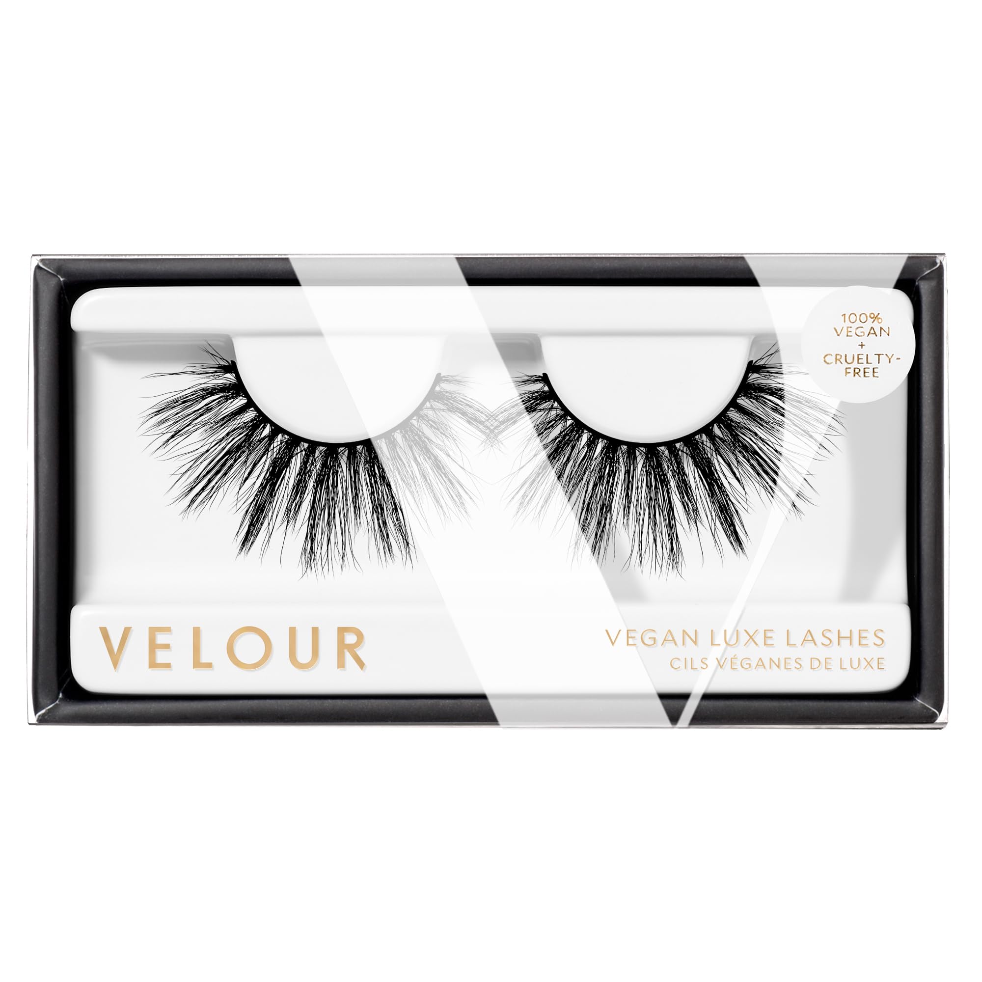 Velour Vegan Luxe Eyelashes, Luxurious Natural False Lashes, Lightweight, Reusable, Handmade Fake Lash Extensions, Wear up to 25 Times, 100% Vegan