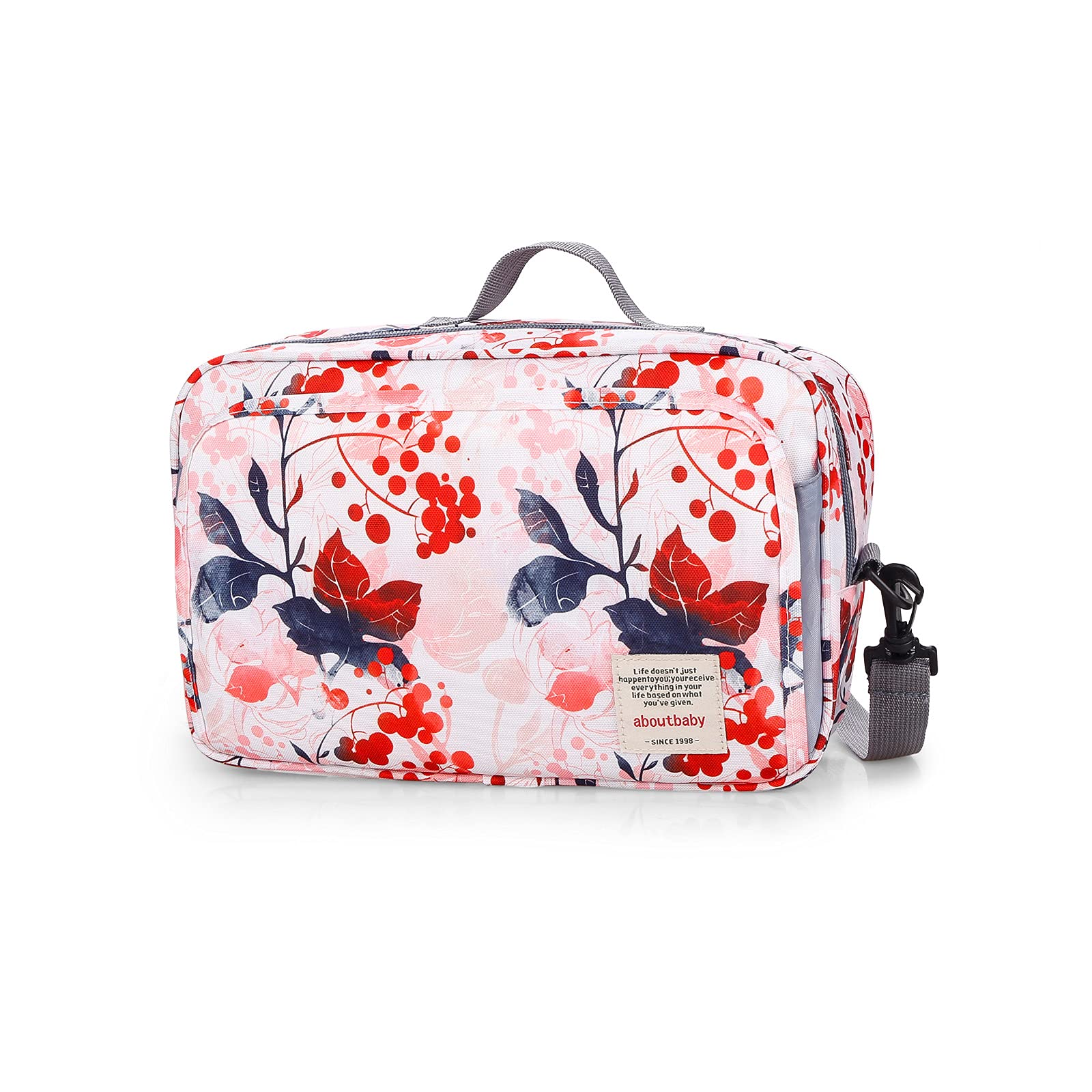 SONARIN Sac de Rangement pour Poussette,Organisateur de poussette avec porte-gobelet,2 x crochets pour landau,bandoulière utilisée comme sac à main,Universal Fit tous Poussette(Rose)