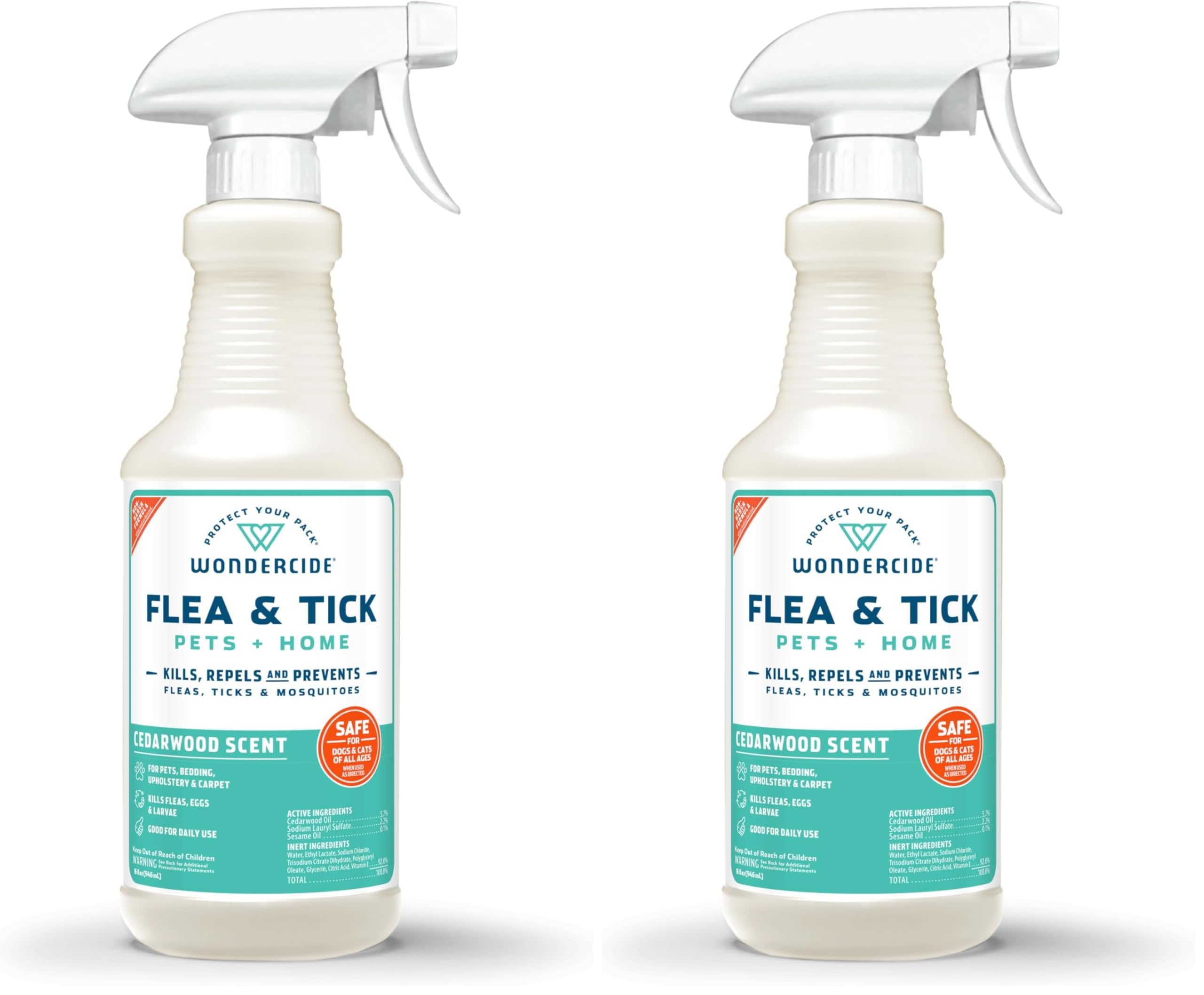Wondercide Cedar Flea &amp; Tick Spray for Pets Plus Home with Natural Essential Oils 16 fl. oz. (Pack of 2)