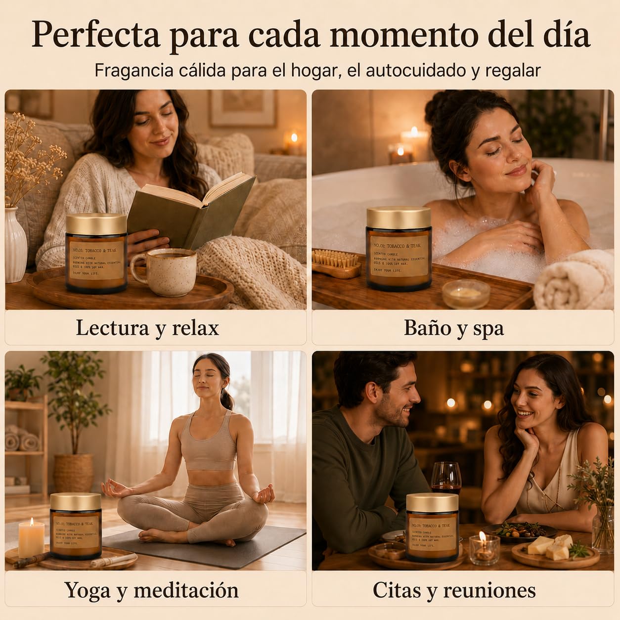 Velas Aromáticas, 12 Velas Perfumadas de Cera de Soja Natural, Vela Aromatica, 300 Horas de Duración - Regalo Original para Mujer en Navidad, Día de la Madre, San Valentín y Cumpleaños