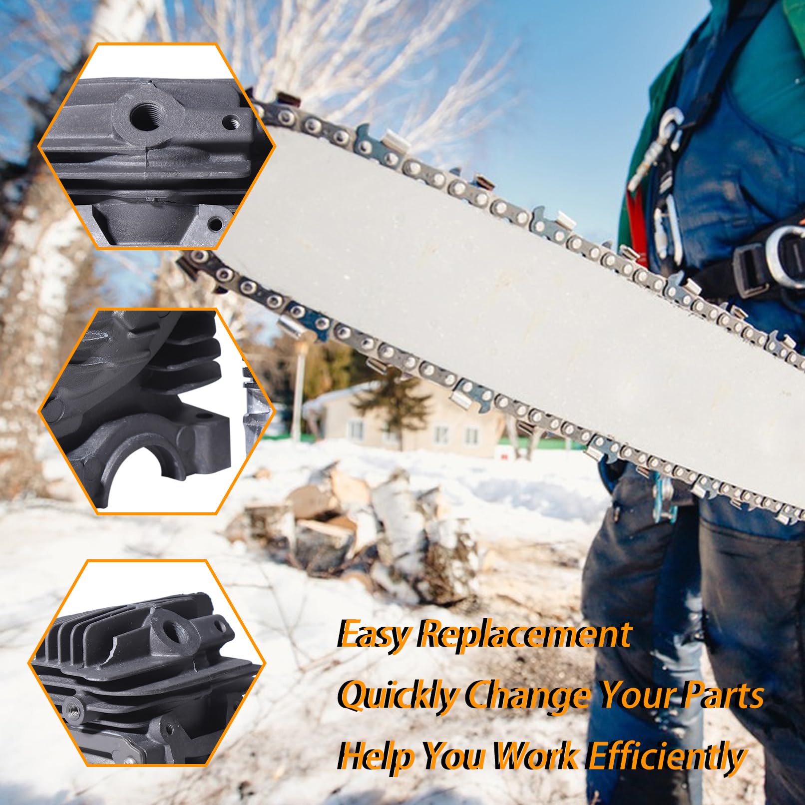 Kit de pistón de cilindro para motosierra Stihl MS181 MS171 MS171C MS181C MS211 MS180 MS250 1139 020 1201, cilindro de 38 mm con cubierta de cilindro MS181, sello de aceite, bujía, rodamientos