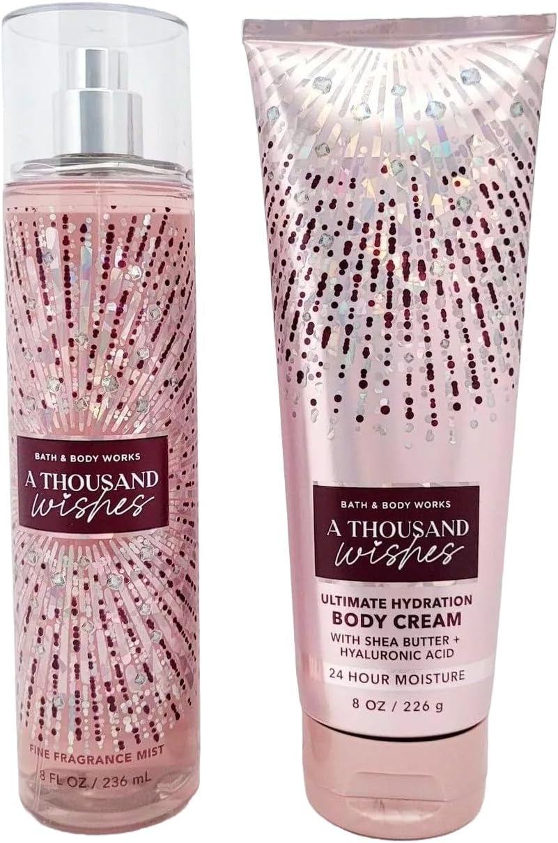 Bath & Body Works Signature Collection - A Thousand Wishes- Gift Set- Fine Fragrance Mist & Ultra Shea Body Cream by Bath & Body Works