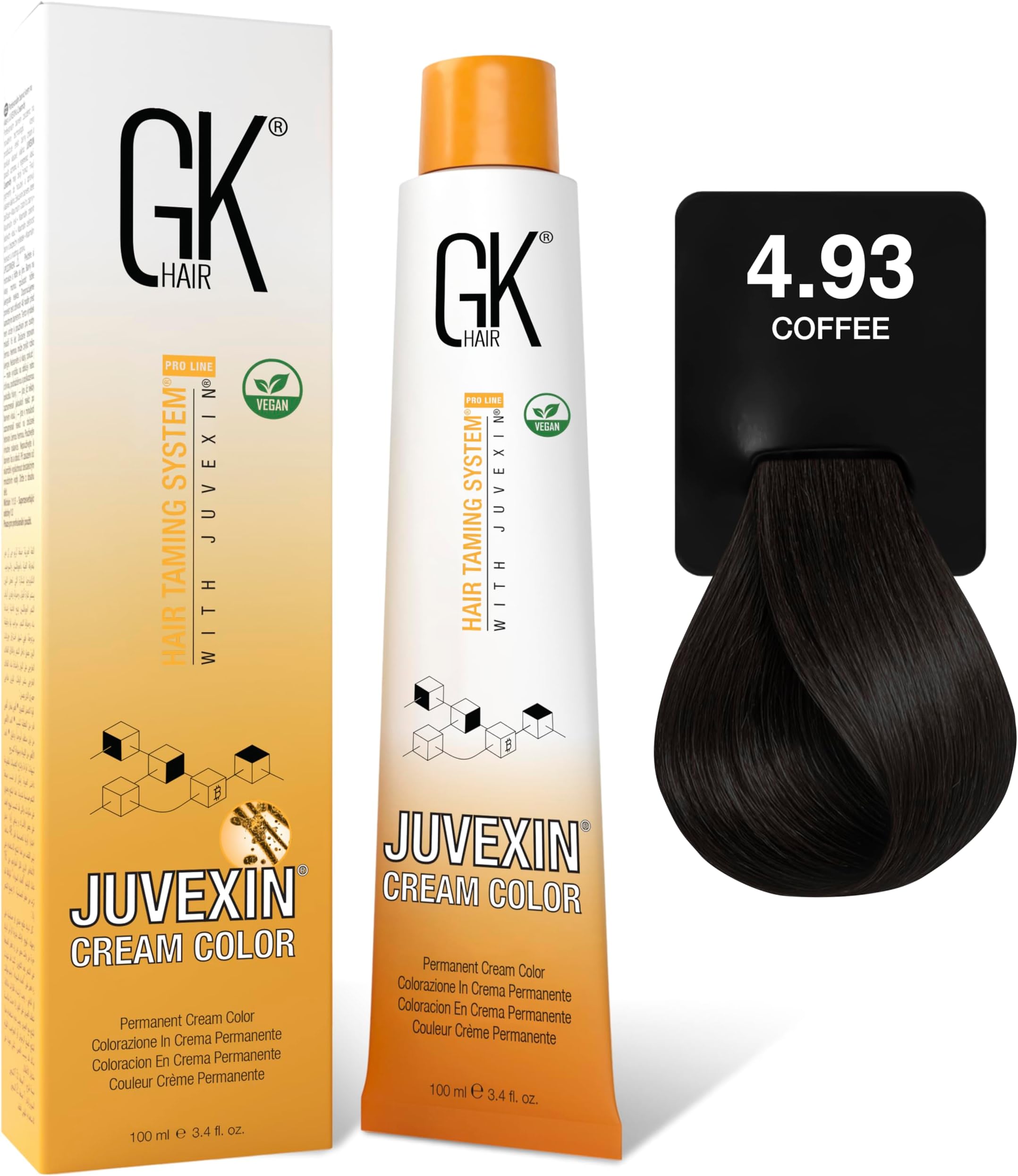 GK HAIR Global Keratin Professional Hair Color Cream Tube (3.4 Fl Oz/100ml) Nourishing & Cleansing Colors for Styling High Performance Long Lasting Semi Permanent Natural Toner Dye