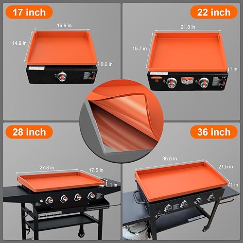 Miniatura 3 de BANGIE Alfombrilla de parrilla para Blackstone de 36 pulgadas, cubierta de parrilla de silicona de grado alimenticio