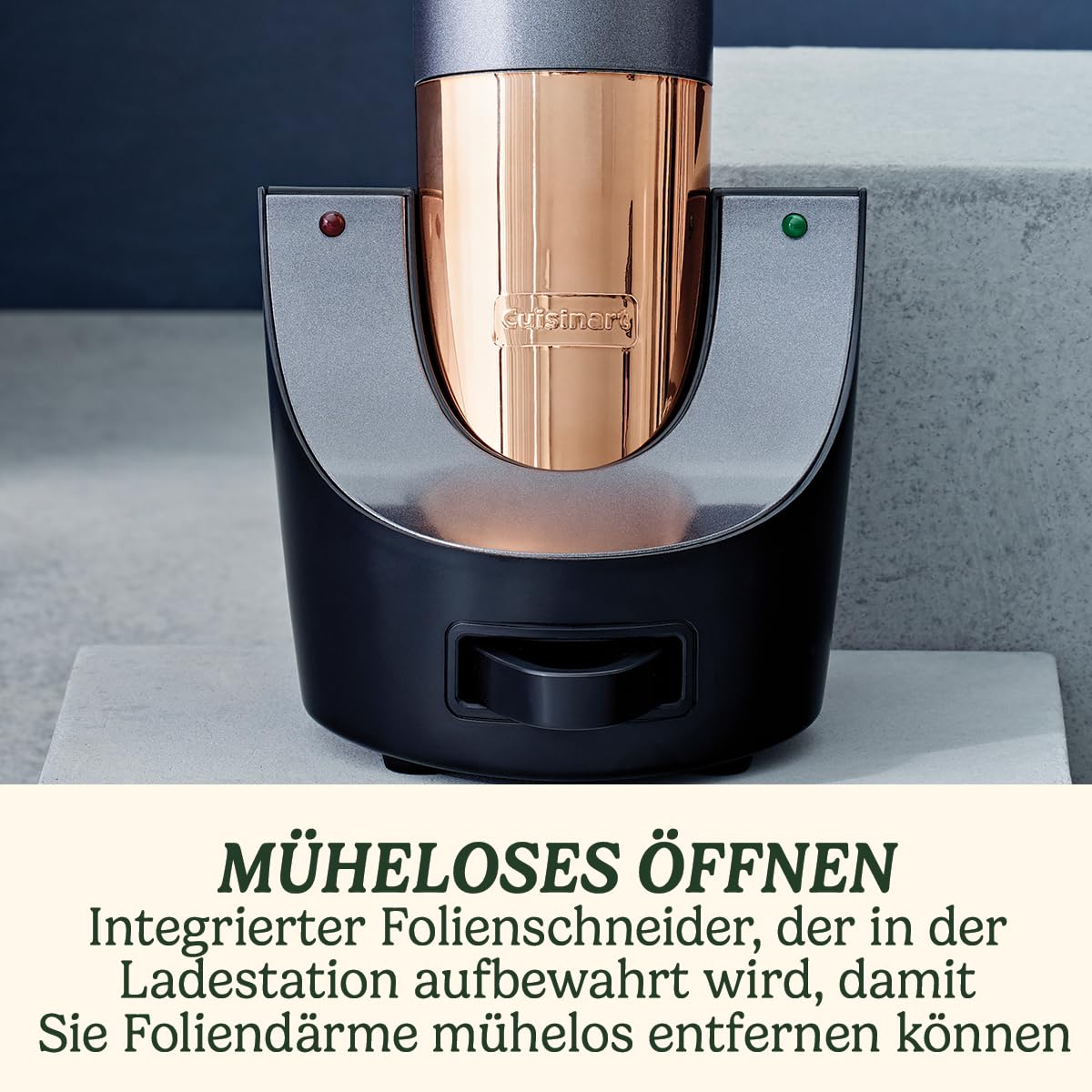 Cuisinart Wiederaufladbarer automatischer Weinöffner mit Vakuumversiegler | Flaschenöffner mit Korkenzieher | bis zu 80 Flaschen | Integrierter Folienschneider | Geschenk für Weinliebhaber | Schwarz