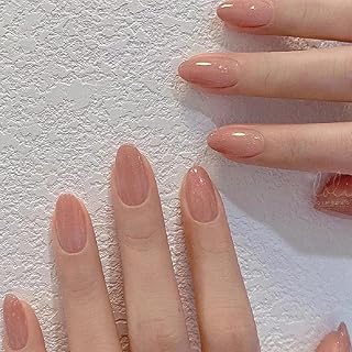 Kriga 24 Reusable Artificial Fake Nail Set| Honey Peach Light Dark Short Rounded Oval Shape Glossy Press On Nails| Lightweight & Long Lasting| Quick Fix For Festivals & Special Occasions-picture-43