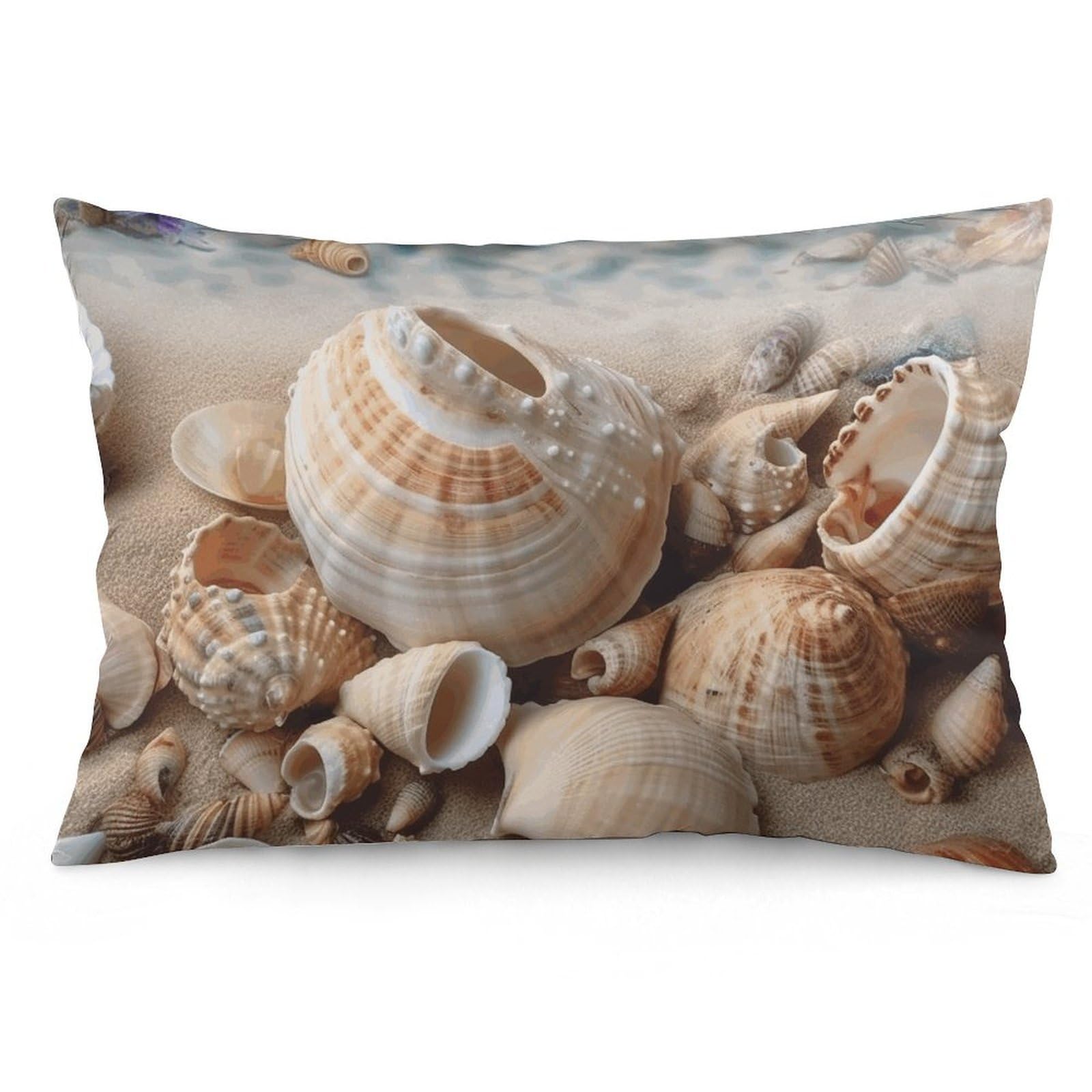 NTVOWPZO 2 Pack Decoration Throw Pillow Covers 16 "x24 Pillowcases Covers Seashells by The Seashore Pillowcases Modern Farmhouse Home Decor Sofa Cushions Covers for Couch Bed Living Room